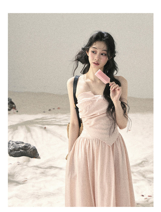 ShaoYeYan Aomalm Tipsy Clouds French Sweet Bustier Dress
