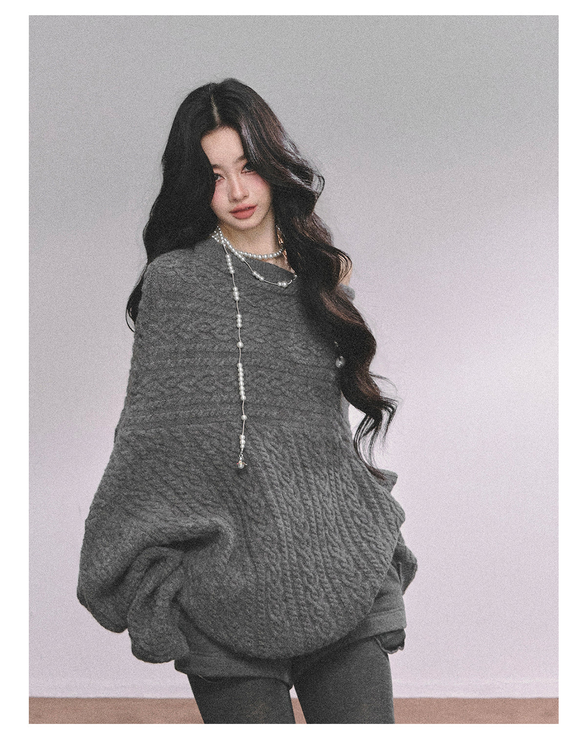 ShaoYeYan Norwegian Exchange Student Premium American Knit Cable Sweater