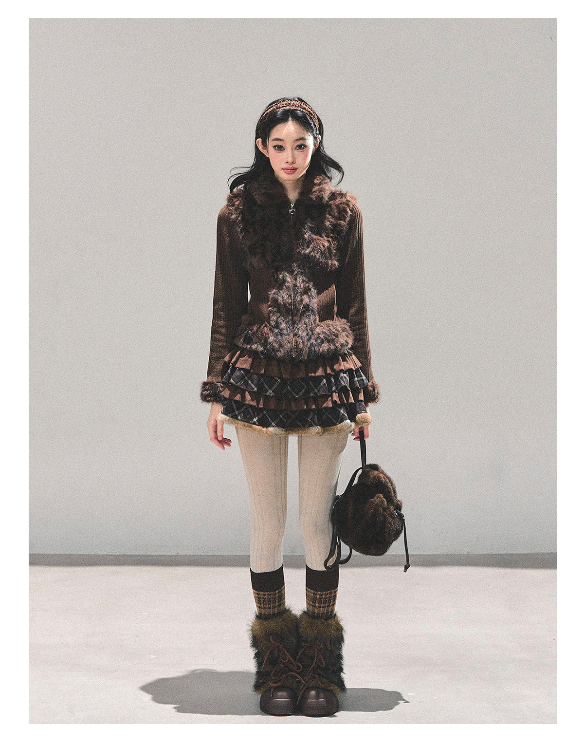 ShaoYeYan Floating Poem Maillard Leopard Print Jacket