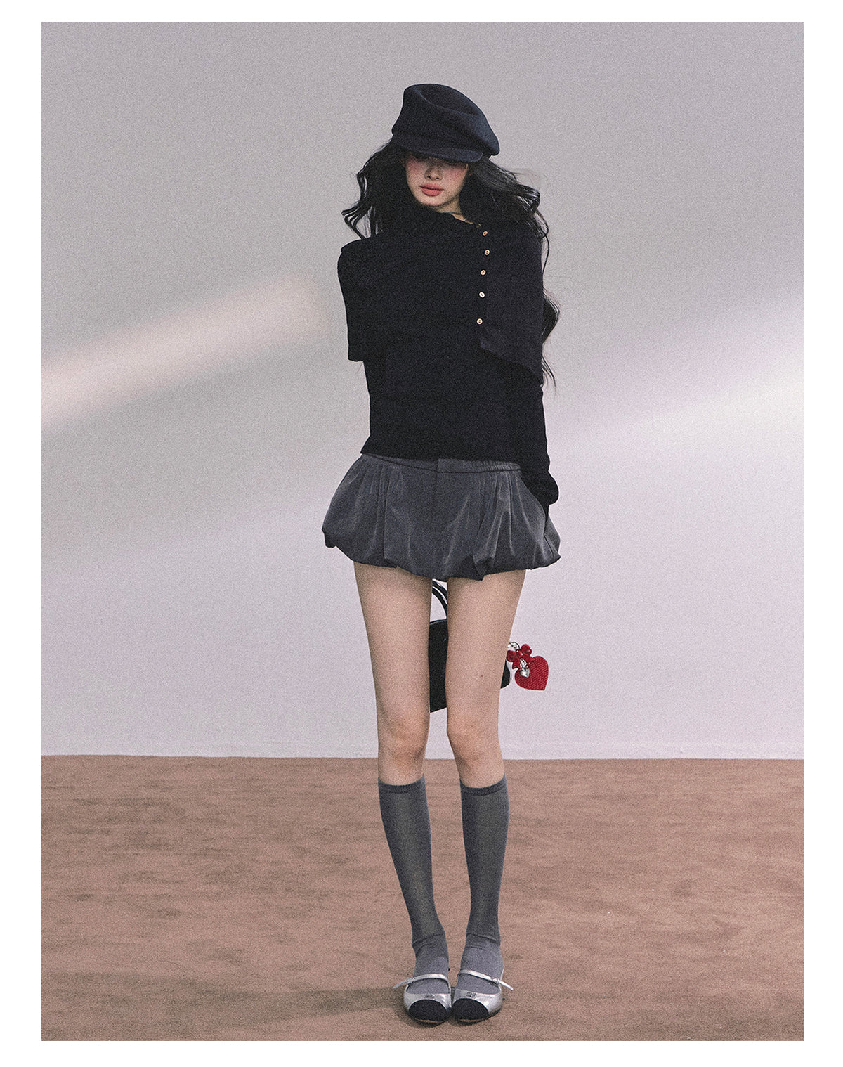 ShaoYeYan Noblewoman Waist-Defining Long Sleeve Knit Top