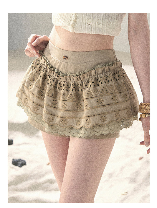 ShaoYeYan Aomalm Fragmented Light & Shadow French Hollow Puff Skirt