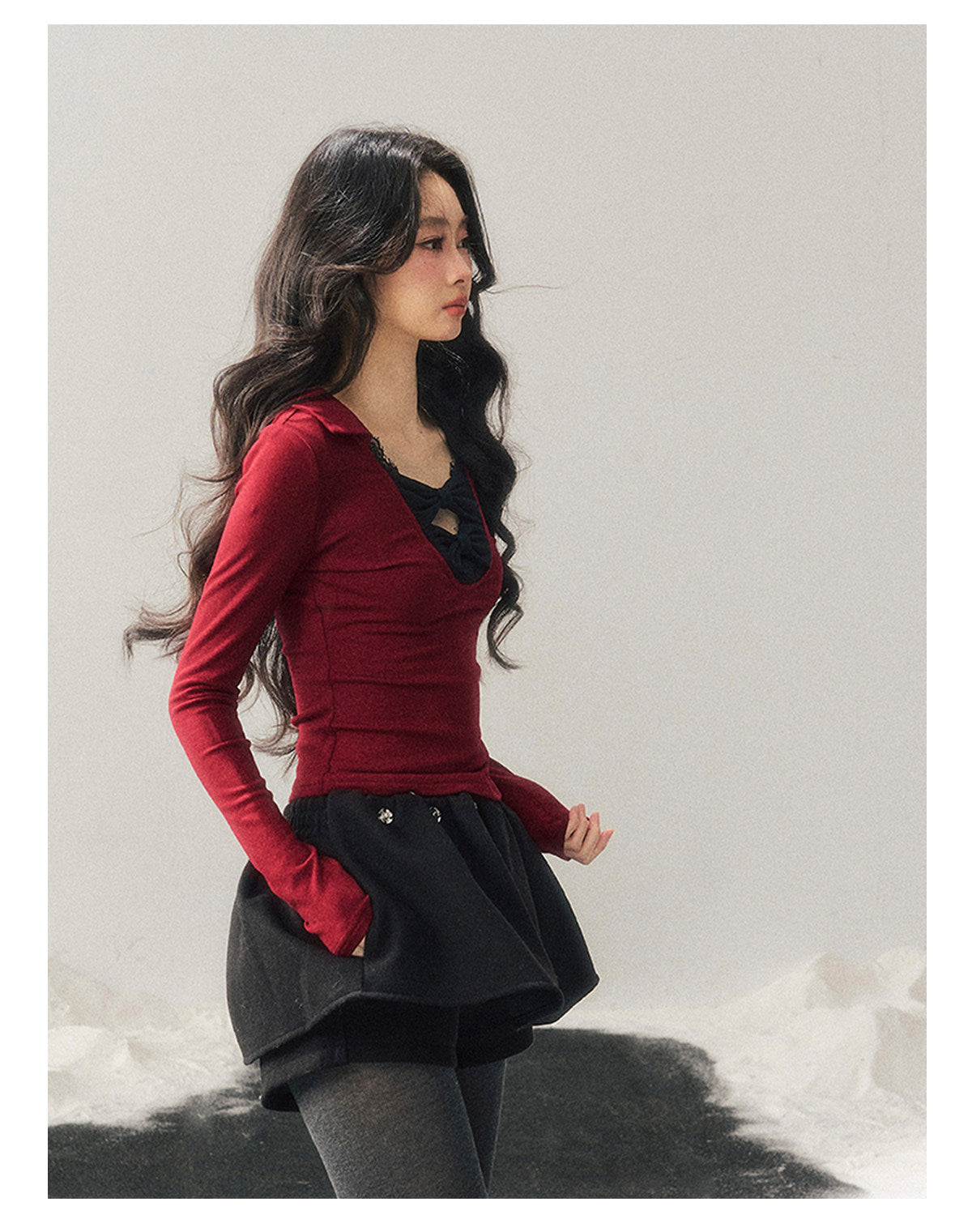 ShaoYeYan Aomalm Silent Resonance Bow Lace Top