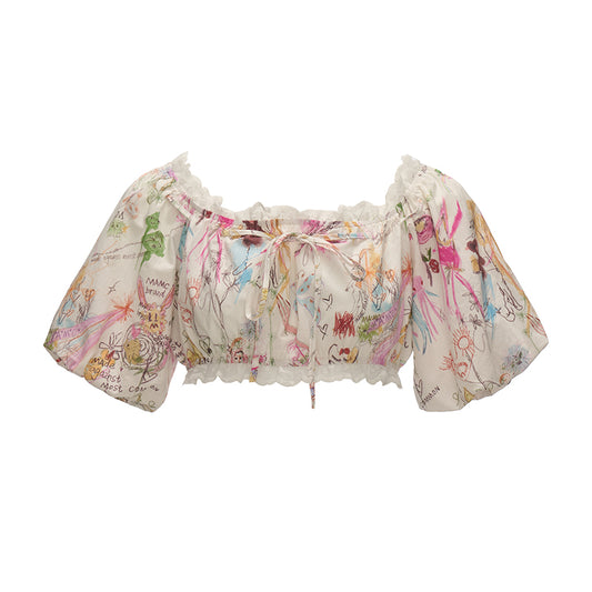 MAMC Hand-Painted Crop Top