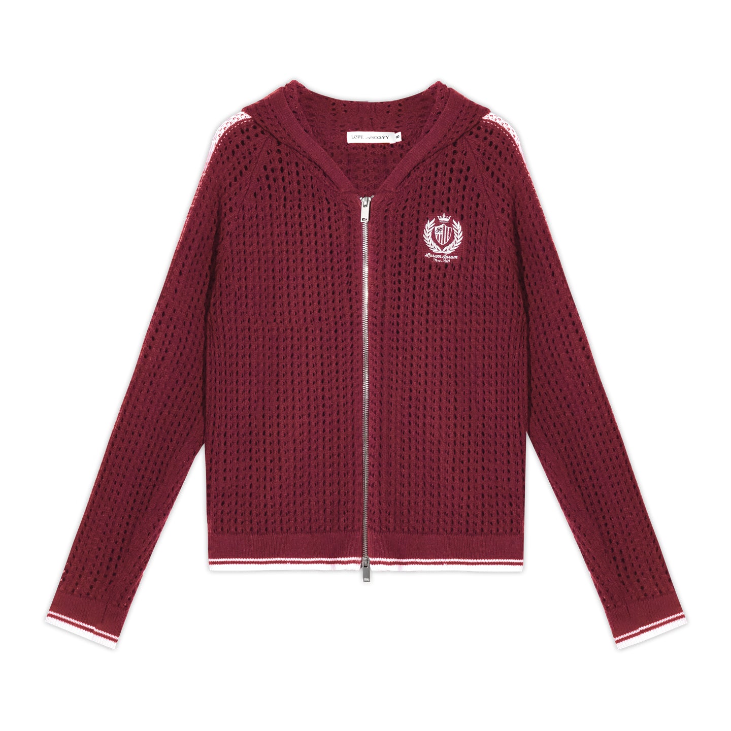 AsGony Sporty Academic Colorblock Embroidered Sweater