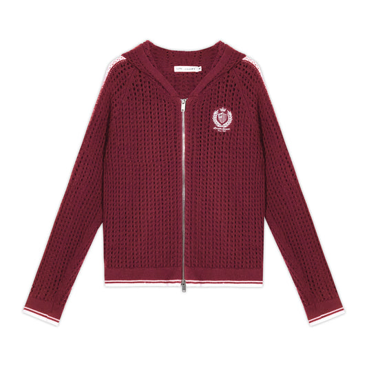 AsGony Sporty Academic Colorblock Embroidered Sweater