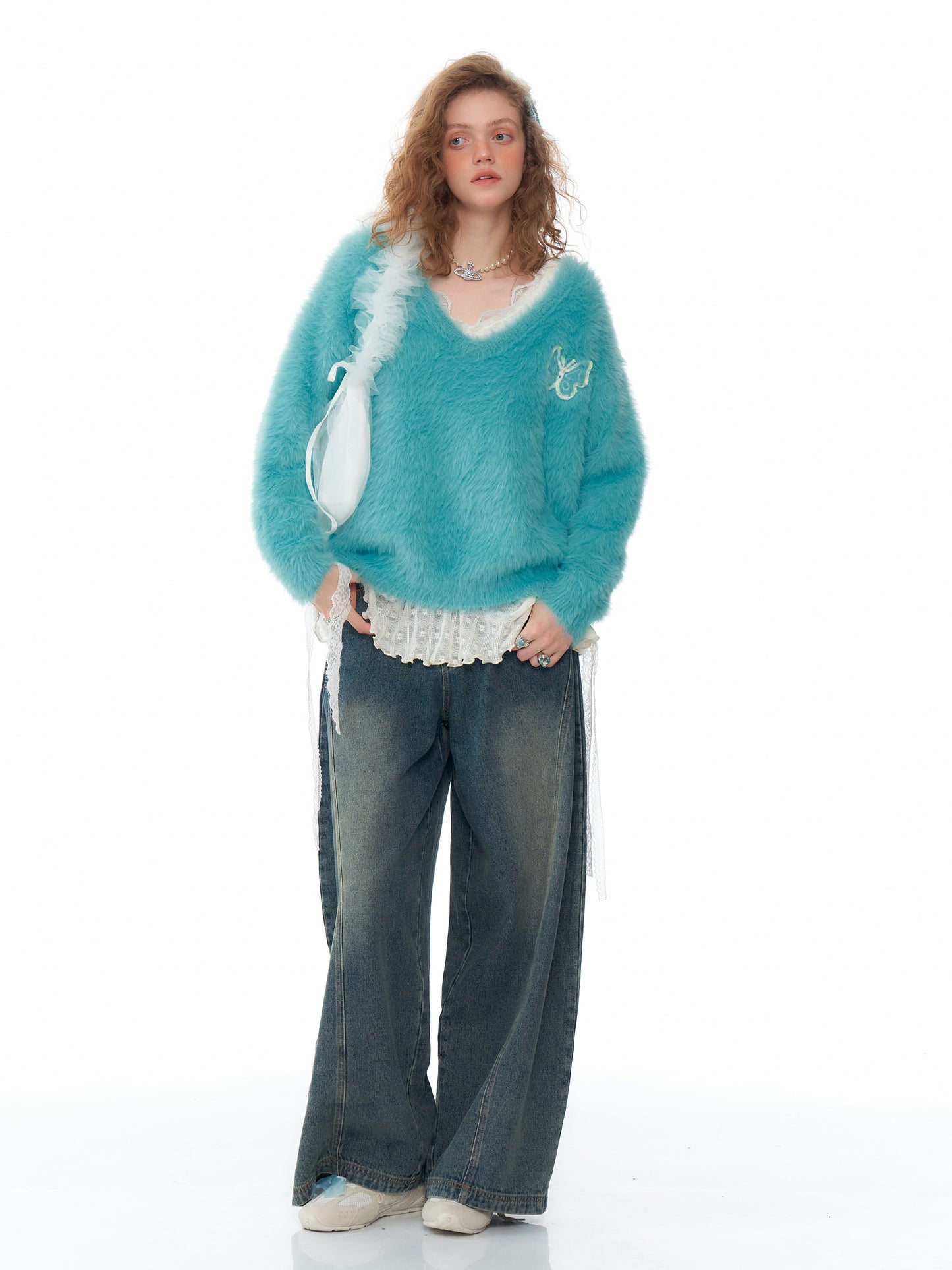 ziziFei Faux Mink Knit Sweater