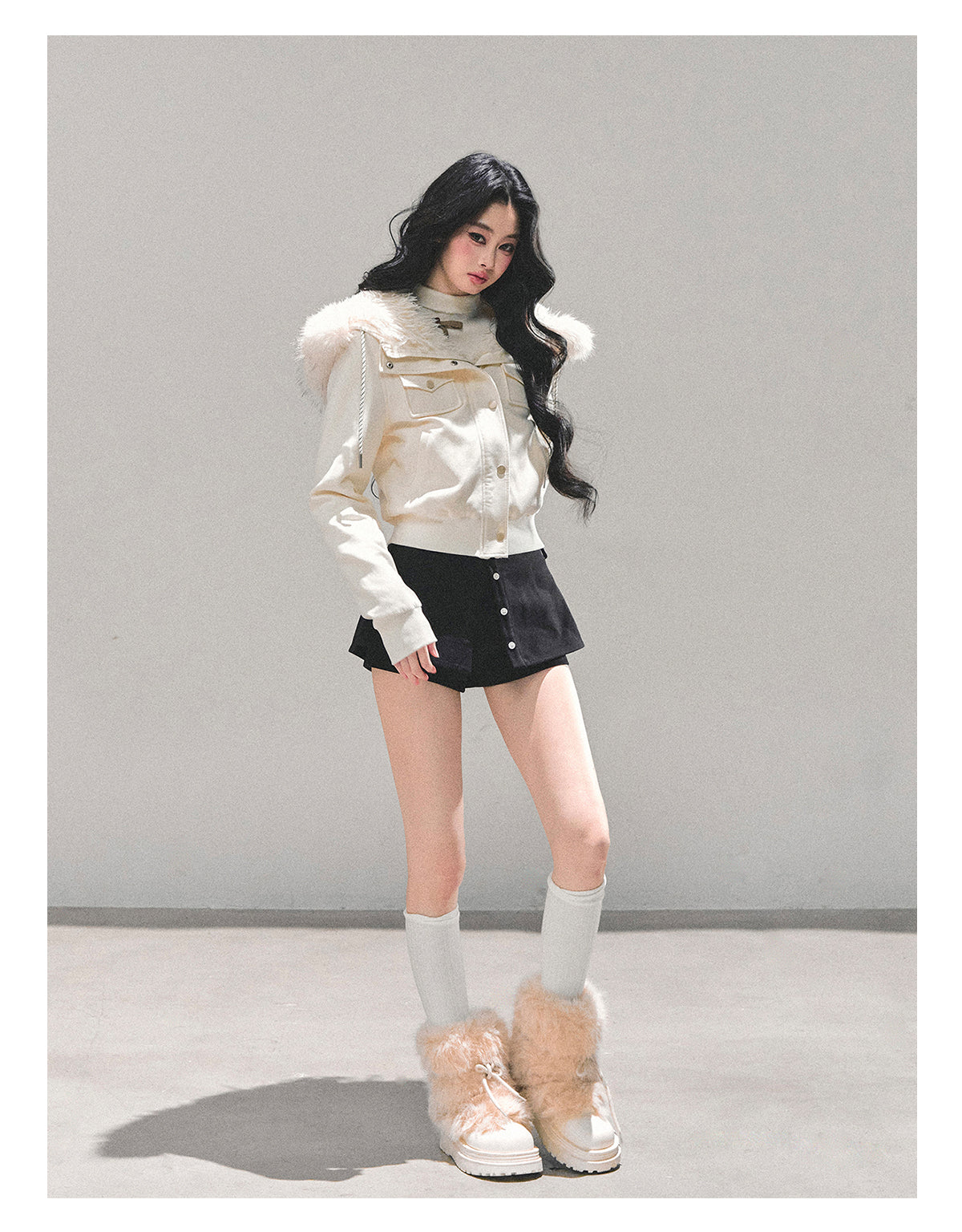 ShaoYeYan Snowflake Embrace Winter Hooded Jacket