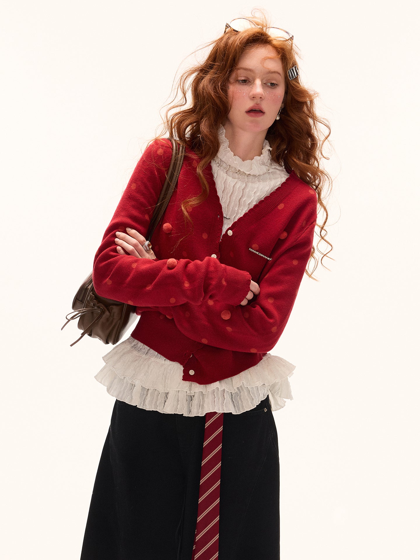 MAMC Double-Layer Lace Collar Top