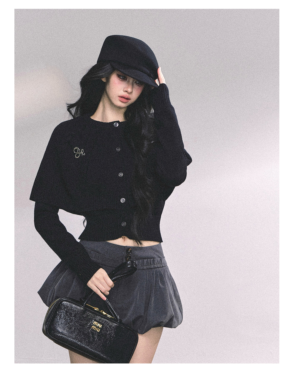 ShaoYeYan Miss Daisy American Knit Cable Cape Sweater