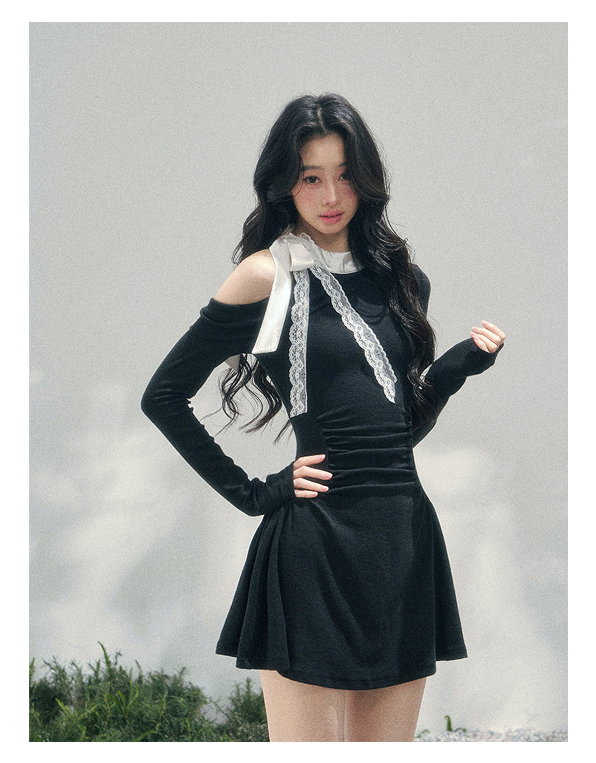 ShaoYeYan Aomalm Lingering Warmth Entwined Off-Shoulder Dress
