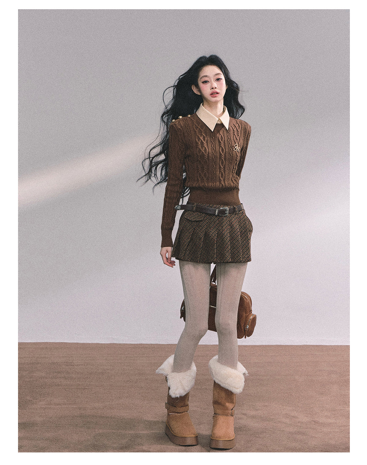 ShaoYeYan Intellectual Aesthetic Fake Two-Layer Knit Sweater
