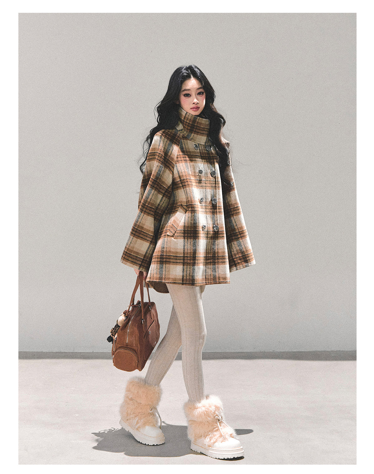 ShaoYeYan Hidden Grid Secret Wool Coat