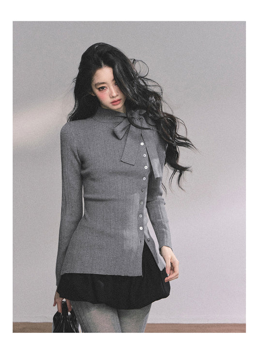 ShaoYeYan Austin Heiress French Long Sleeve Knit Top