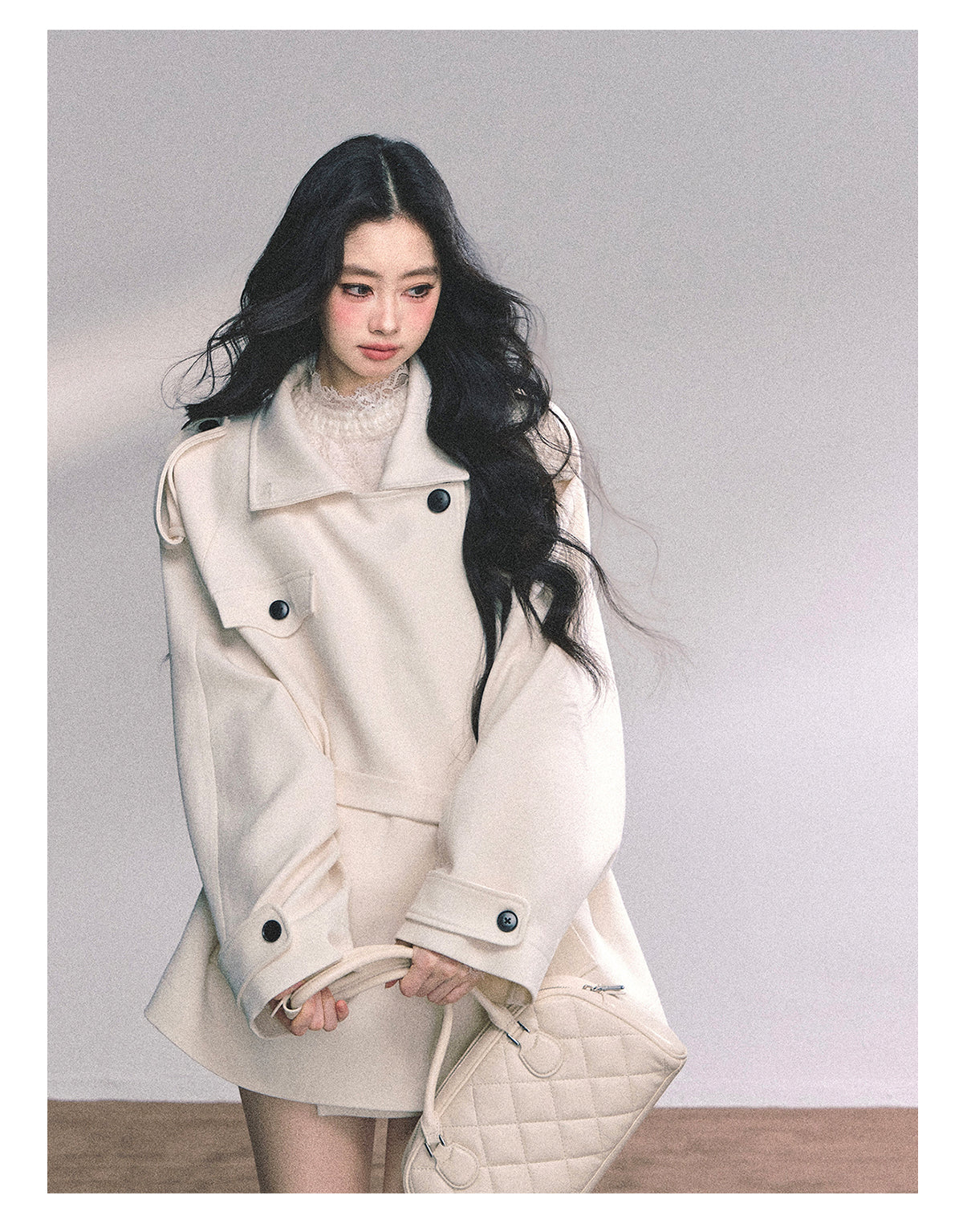 ShaoYeYan Shanghai Socialite British Style Loose Tweed Coat