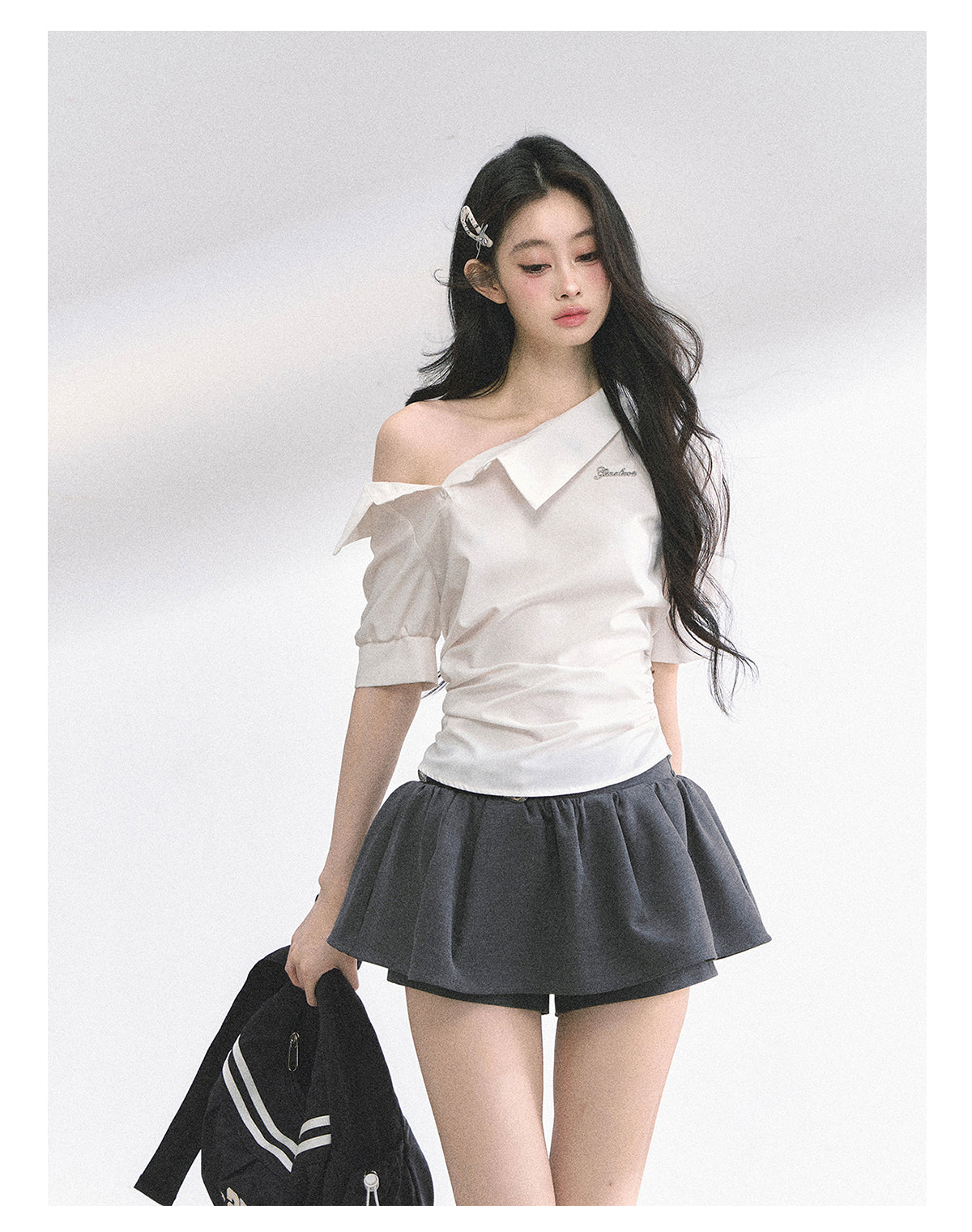 SHAOYEYAN French Off-Shoulder Blouse