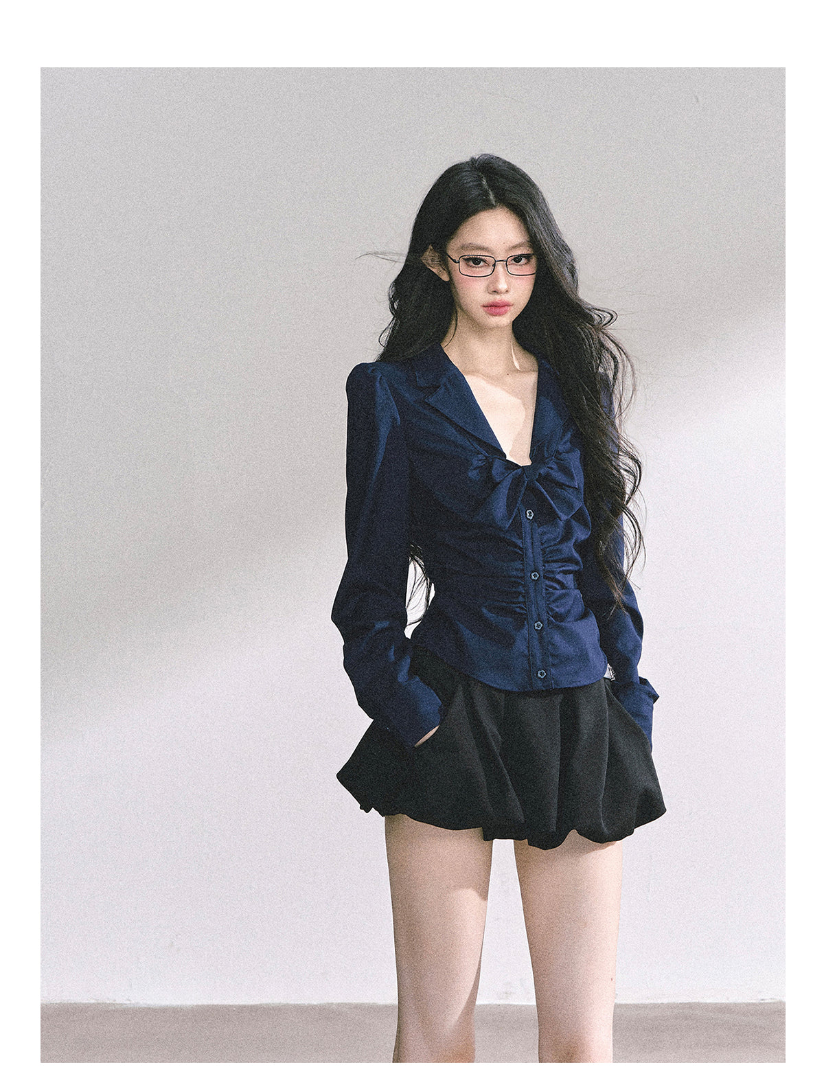 SHAOYEYAN French Bow V-Neck Blouse