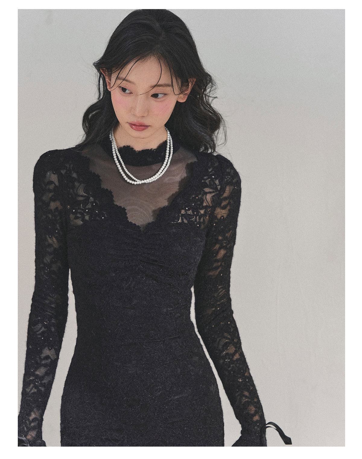 ShaoYeYan Full Moon Moment Long Sleeve Lace Dress