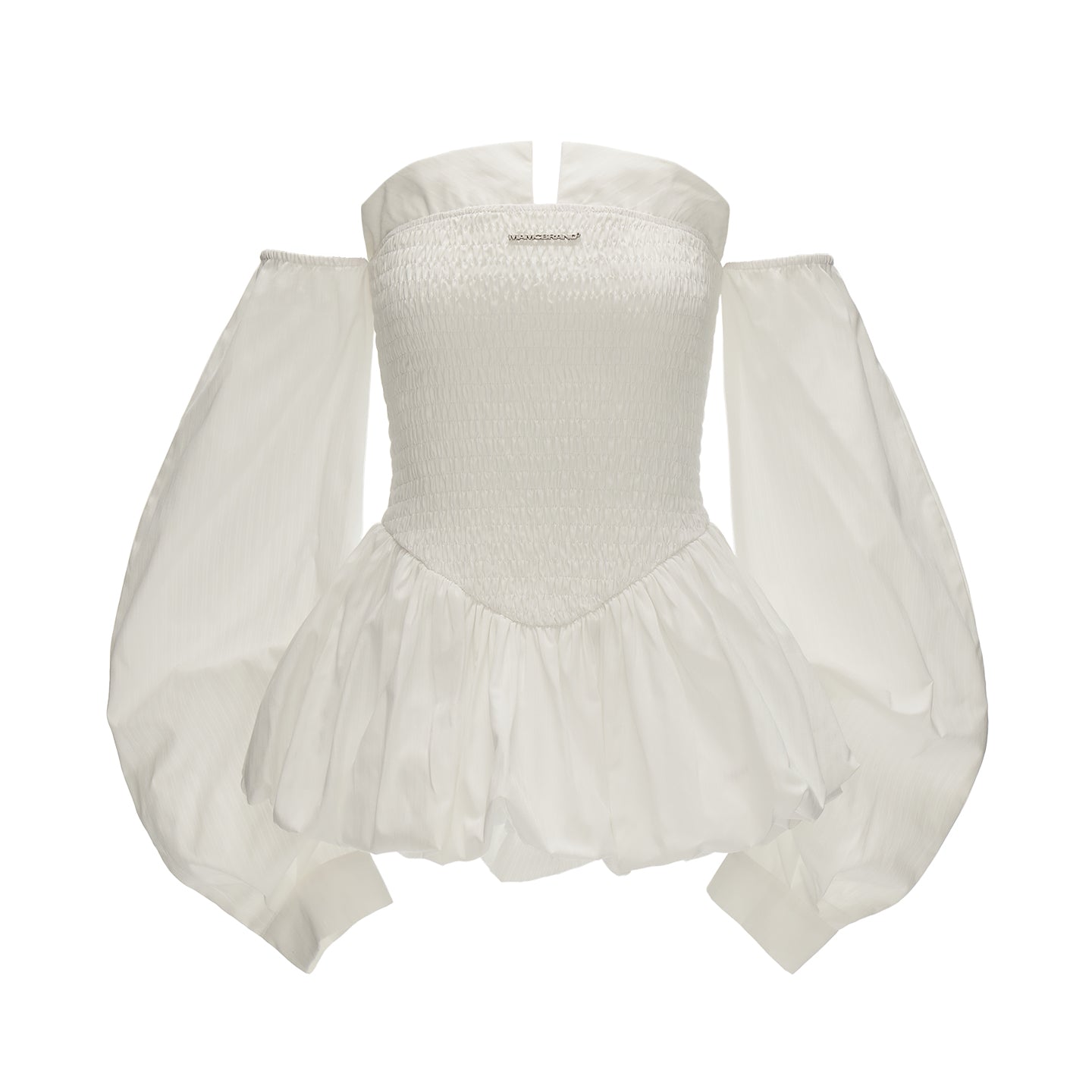 MAMC Striped Smocked Bustier Bubble Dress