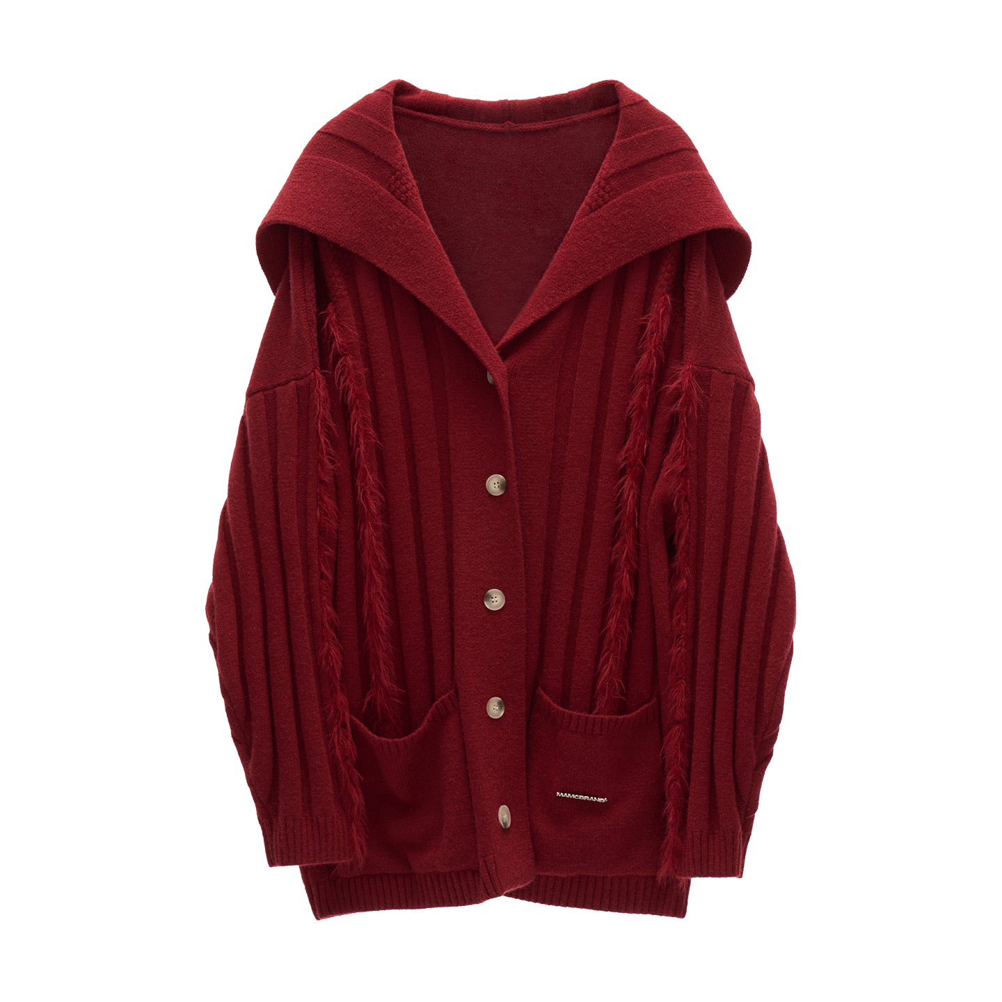 MAMC Textured Collar Lazy Knit Cardigan