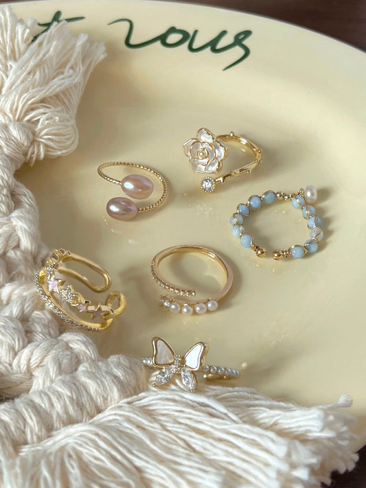 VIGVOG 2024 Floral Butterfly Ring Collection