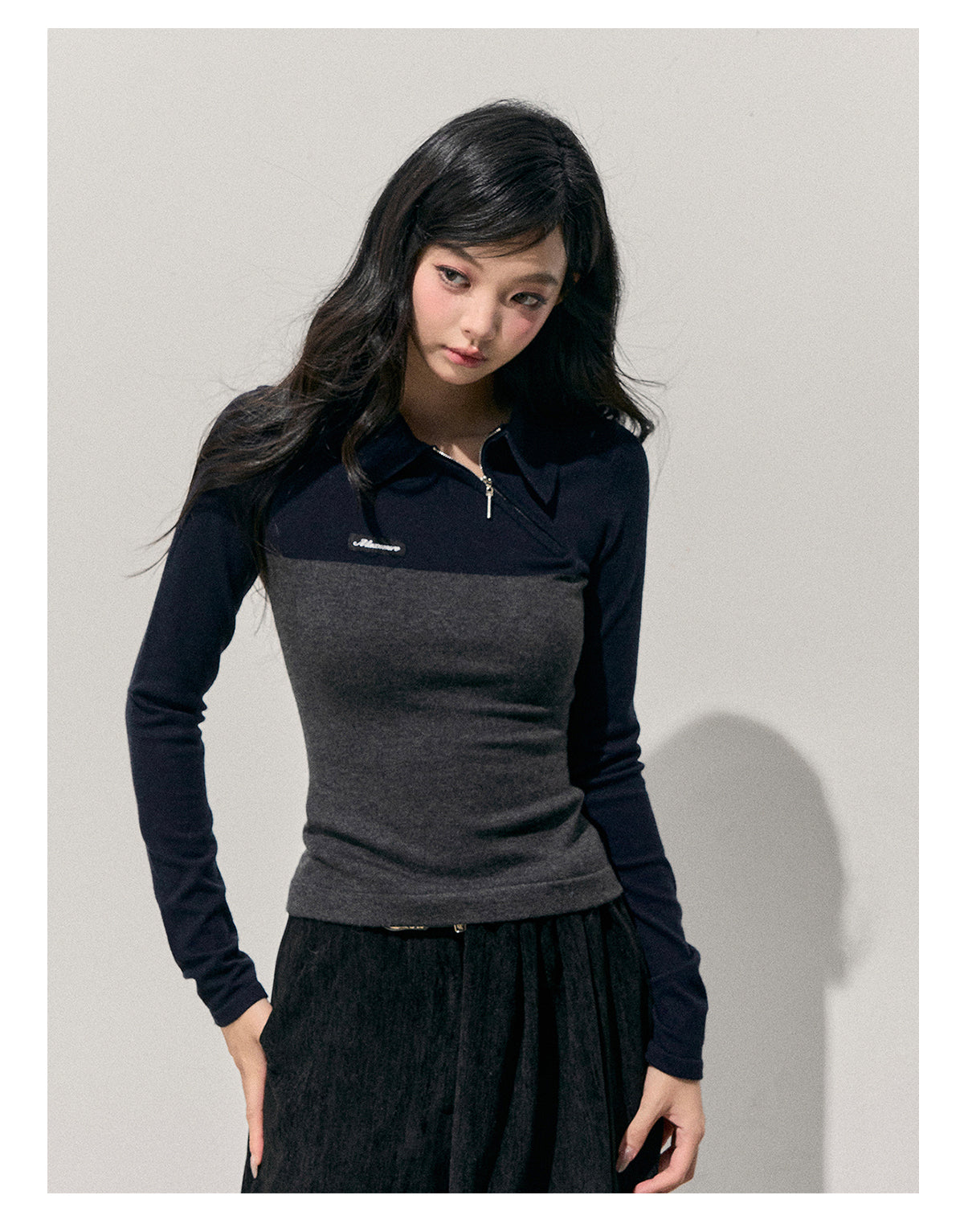 ShaoYeYan Aomalm Time's Undercurrent Long Sleeve Polo