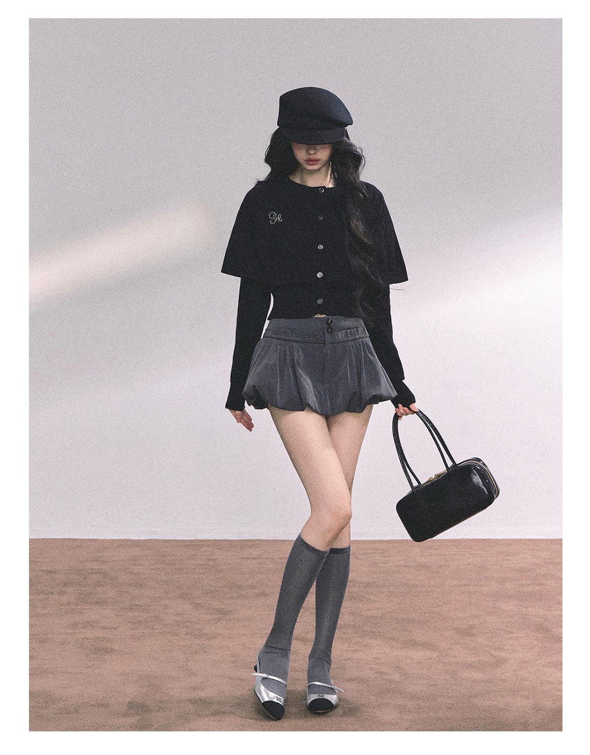 ShaoYeYan Miss Daisy American Knit Cable Cape Sweater