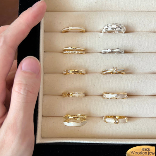 VIGVOG Minimalist Geometric Rings