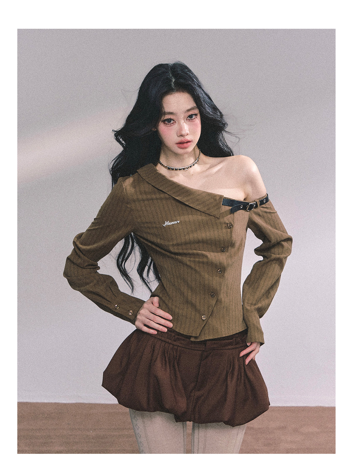 ShaoYeYan High IQ Aesthetics American Long Sleeve Striped Shirt