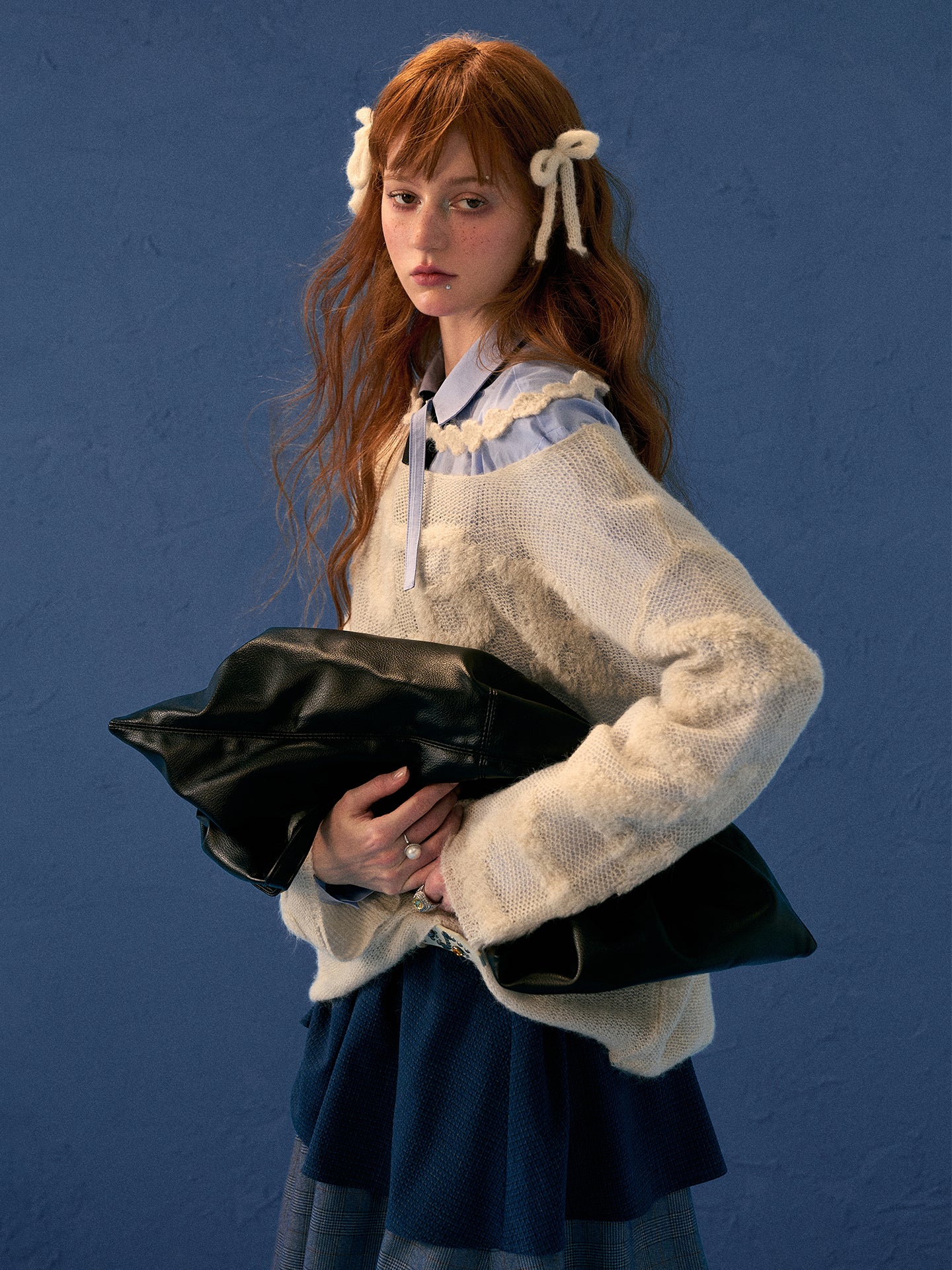 MAMC Pleated Waist Blue Shirt