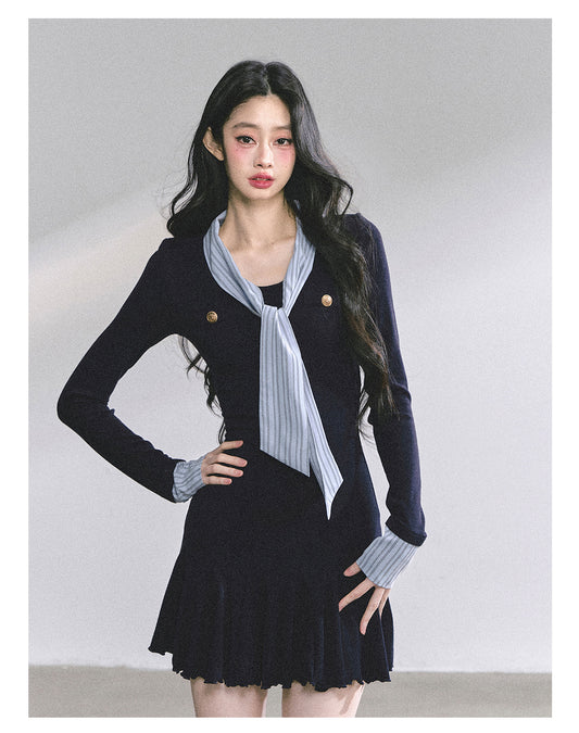 ShaoYeYan Rose Academy American Style Long Sleeve Bodycon Dress