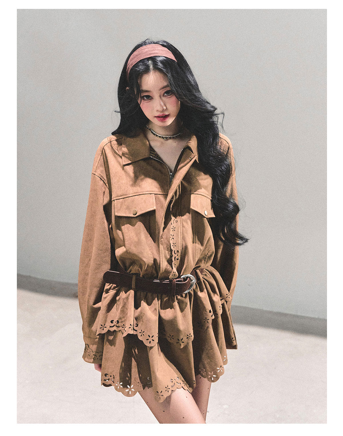 ShaoYeYan Raindrops on Phoenix Tree Fake Two-Layer Dress