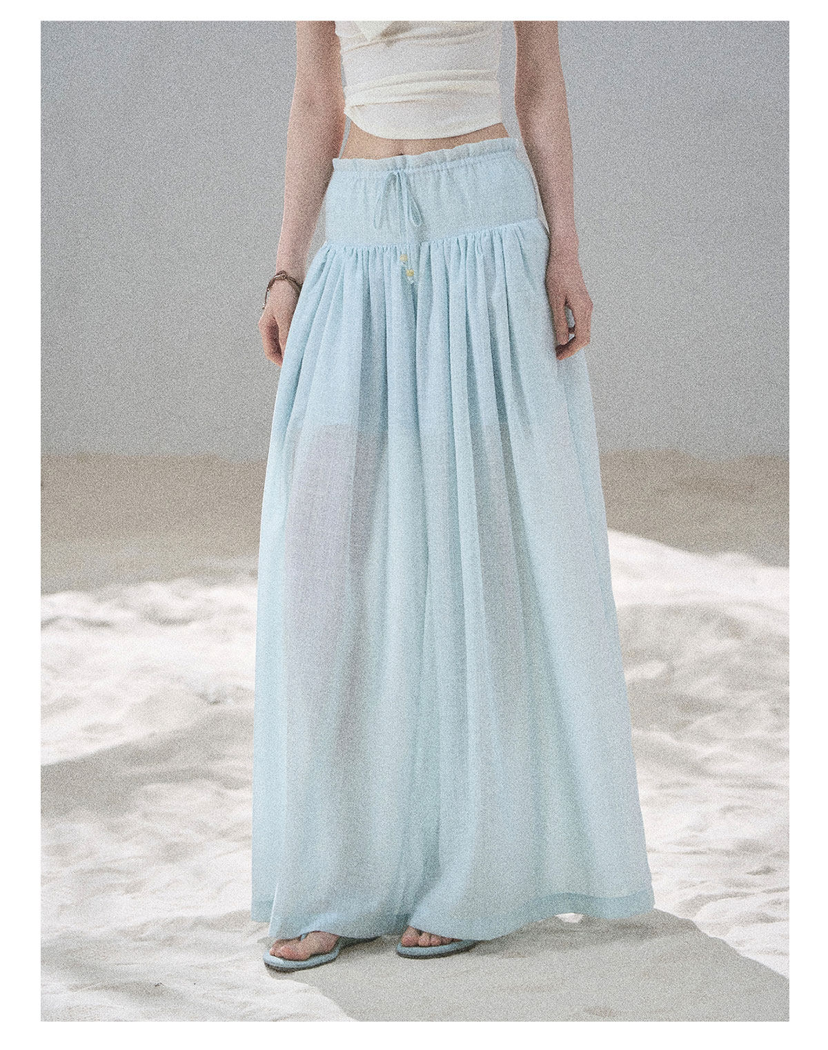ShaoYeYan Aomalm Watery Clouds Korean Chiffon Wide-Leg Pants