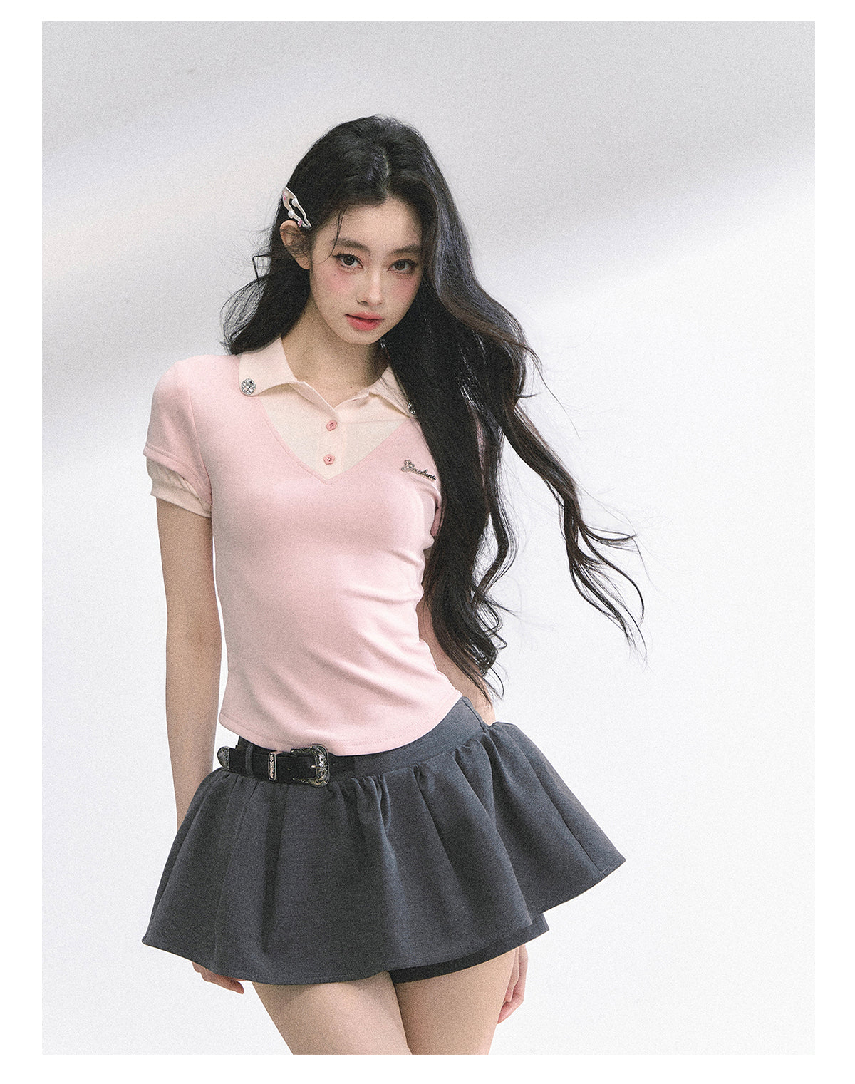 SHAOYEYAN American Style Mock Two-Layer Tee