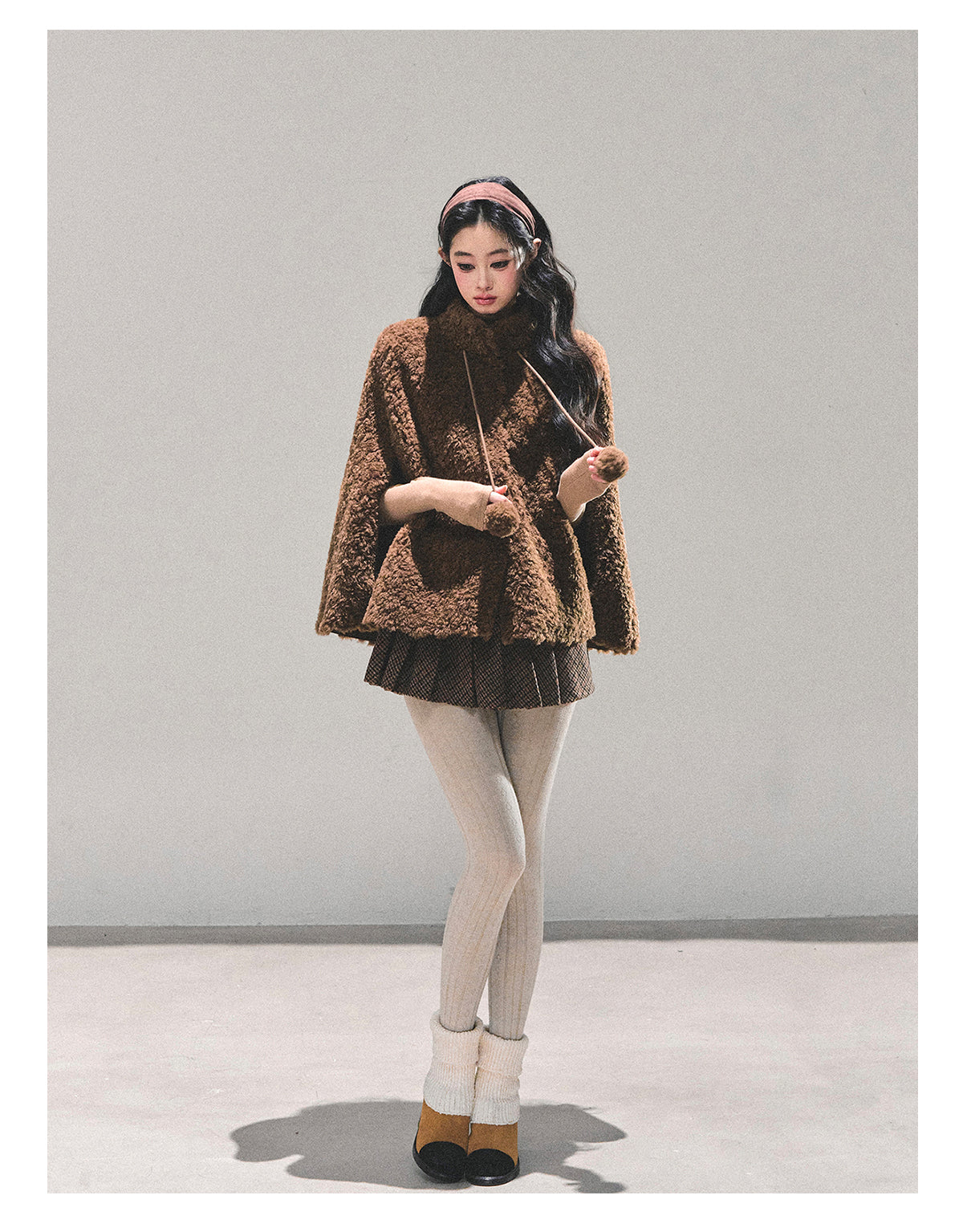 ShaoYeYan Dusk Warmth Loose Lamb Fur Coat