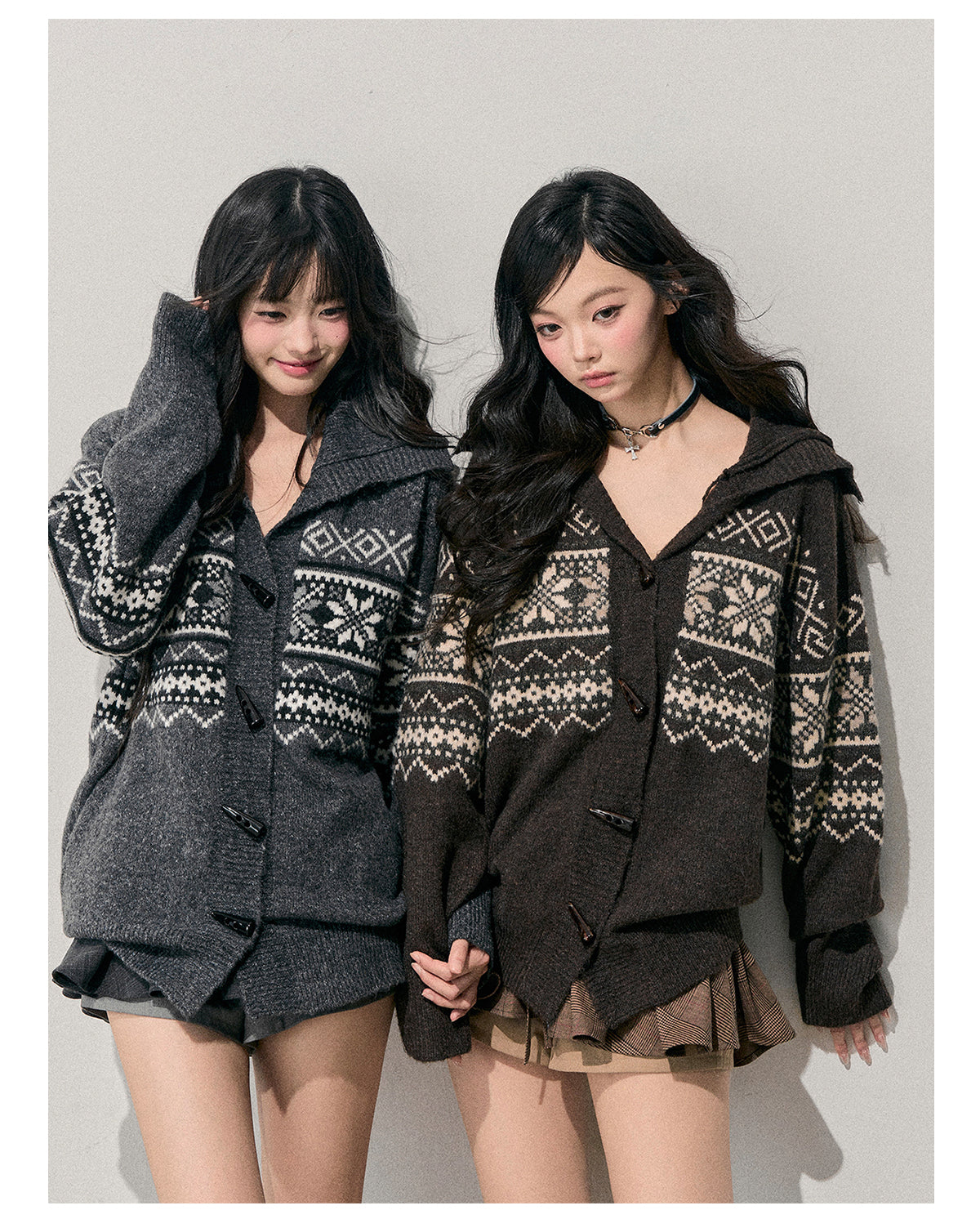 ShaoYeYan Aomalm Weightless Night Fair Isle Toggle Cardigan