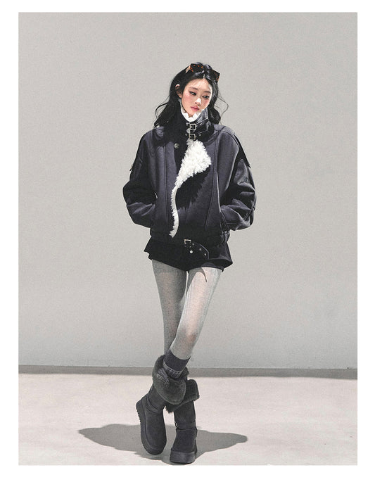 ShaoYeYan Time's Reef Fur-Trimmed Padded Coat