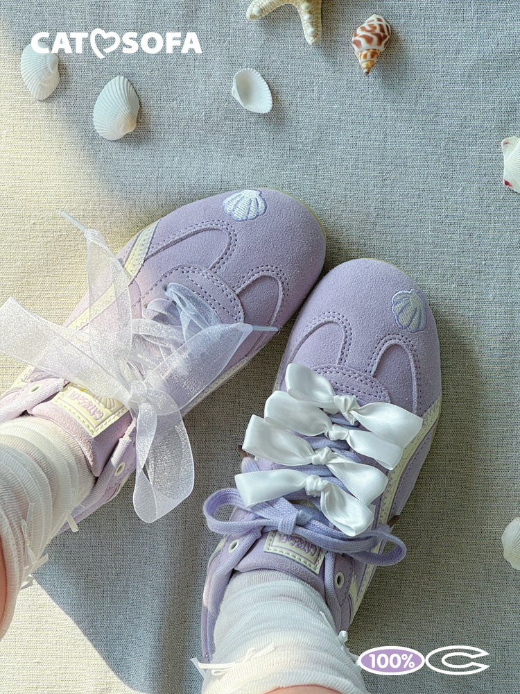 Cat&Sofa Seashell Violet Retro Sneakers