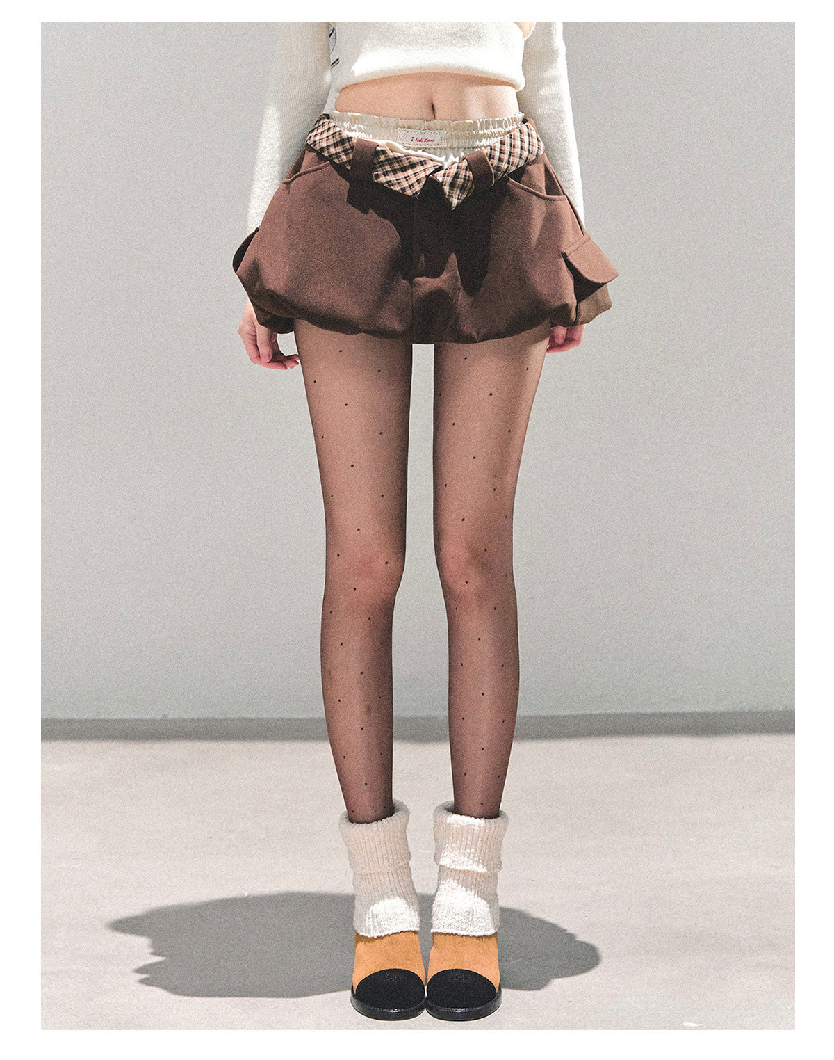 ShaoYeYan Snow Trails American Plaid Skirt