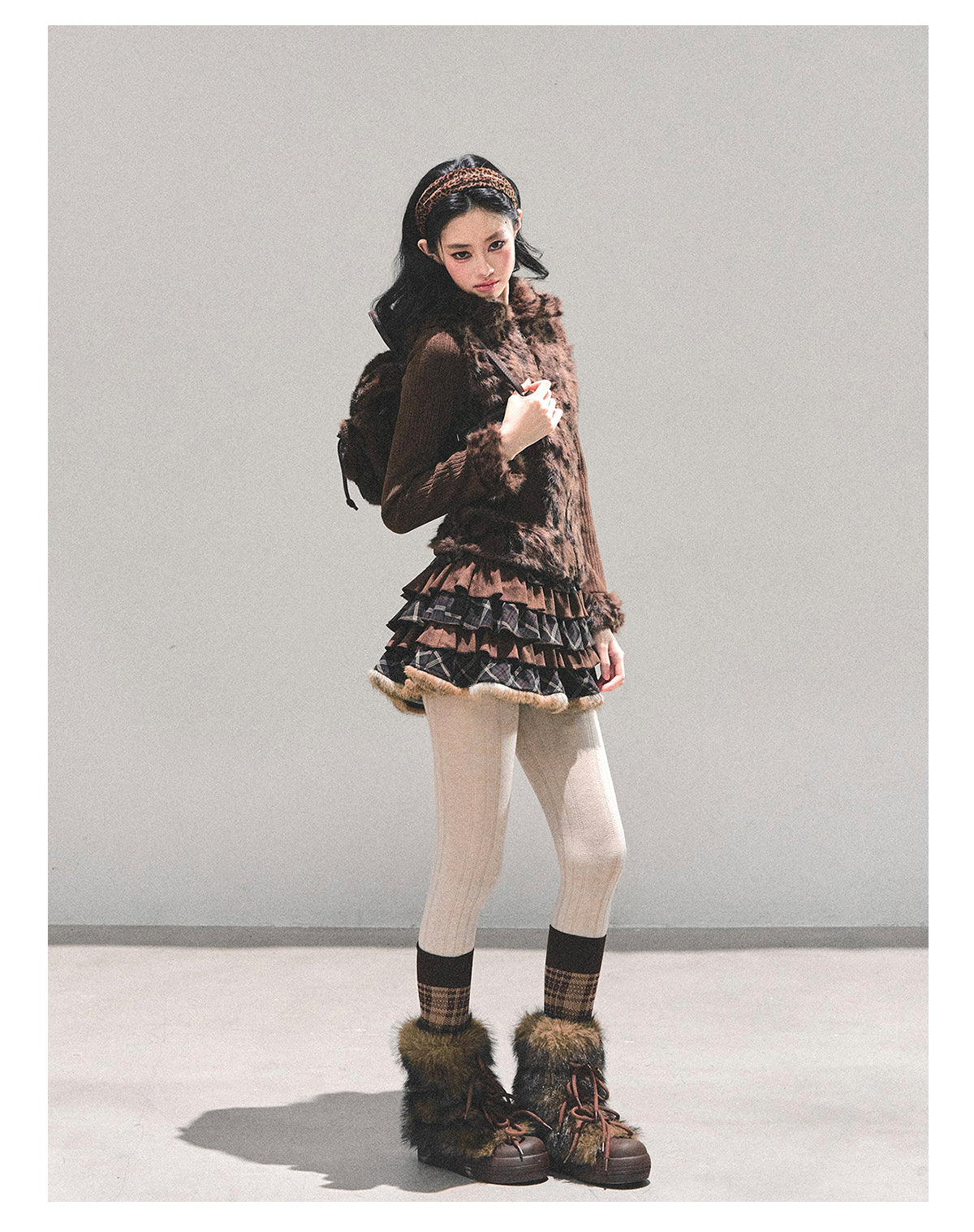 ShaoYeYan Floating Poem Maillard Leopard Print Jacket