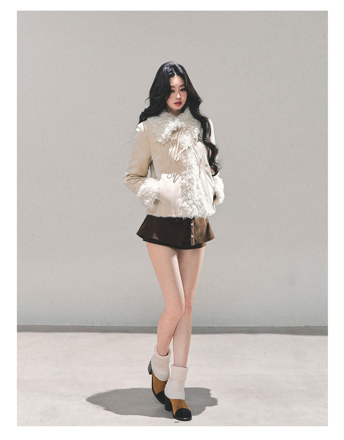 ShaoYeYan She Melts Into Winter Fur-Trimmed Coat