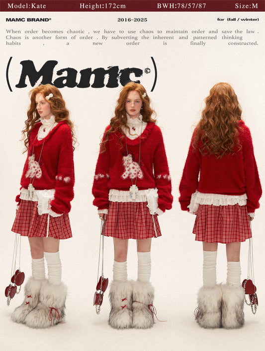 MAMC Love Pony Peter Pan Collar Sweater