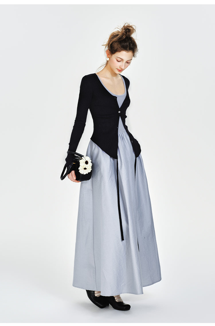 BOHOL BLING "Breeze Weave" Slip Dress & Draped Cover-Up Set
