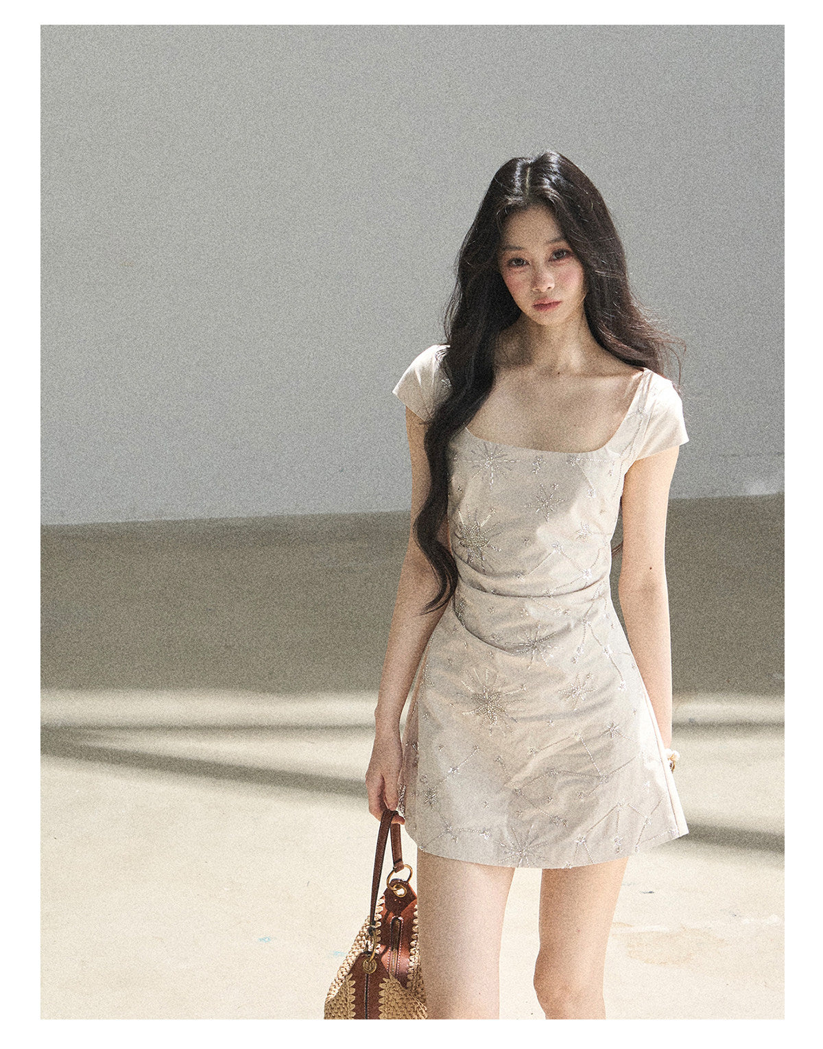 ShaoYeYan Aomalm Summer Slow Motion Elegant Square Neck Dress