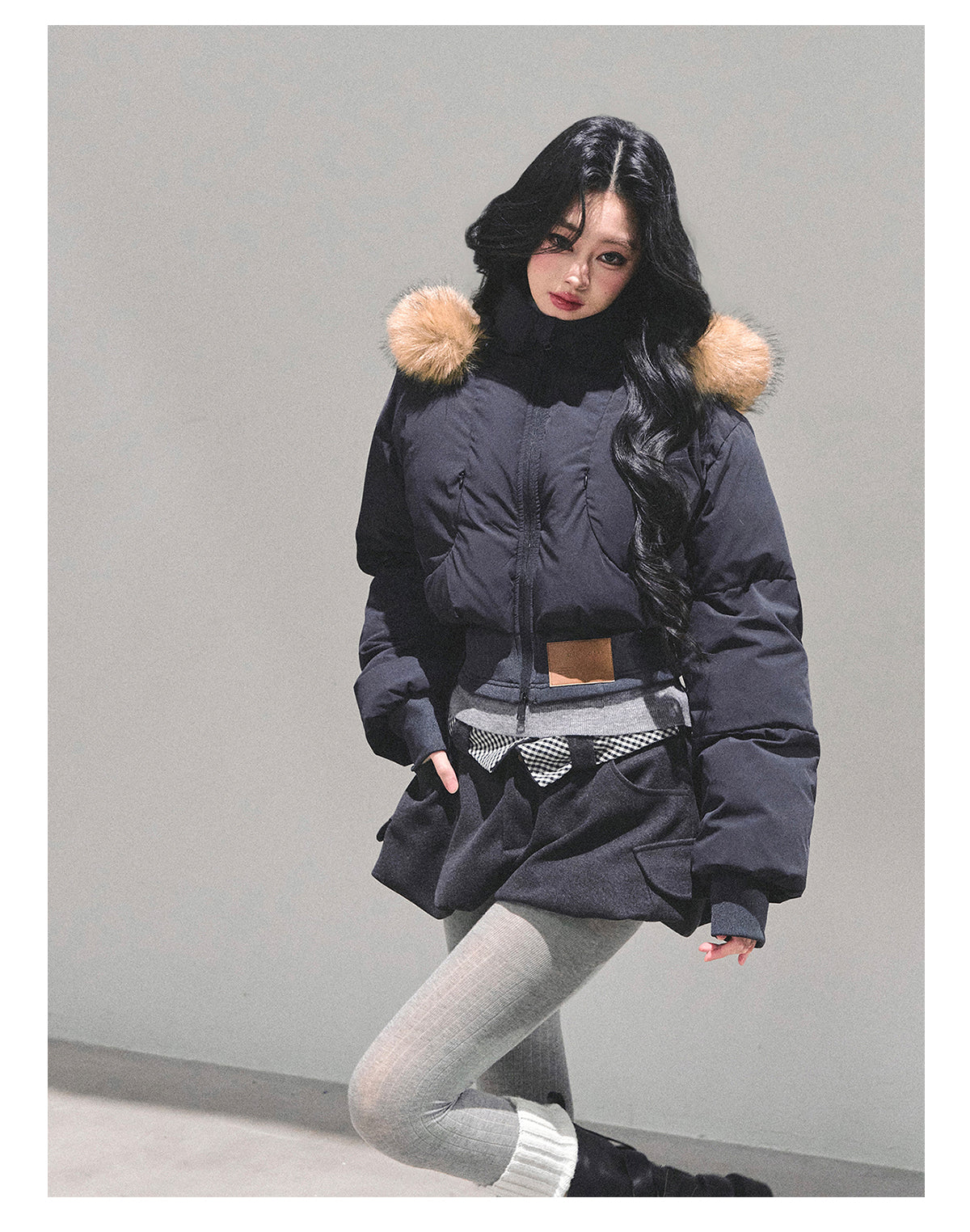 ShaoYeYan Loose Hooded Short Padded Jacket