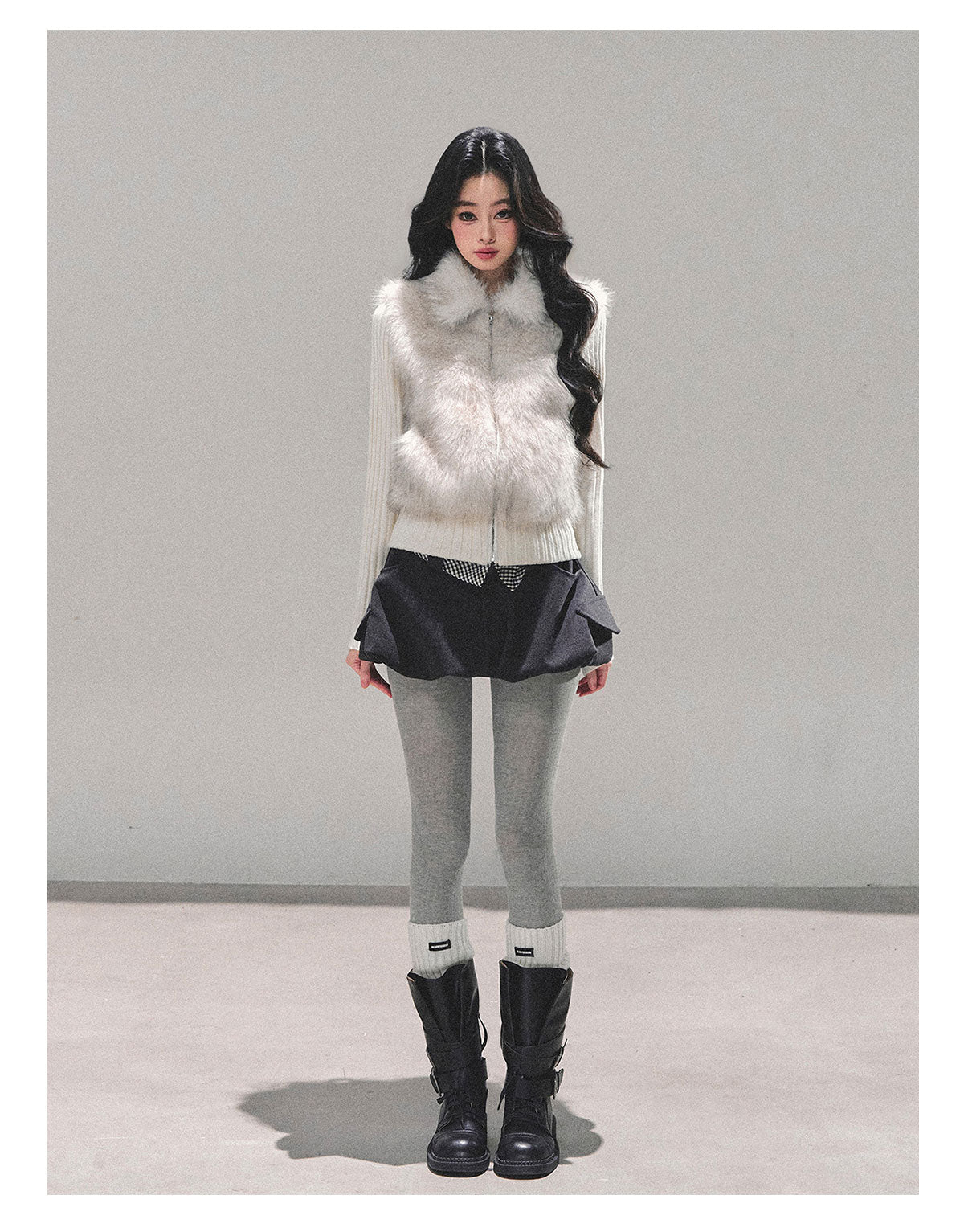 ShaoYeYan Aomalm Gentle Landing Fake Two-Layer Faux Fur Coat