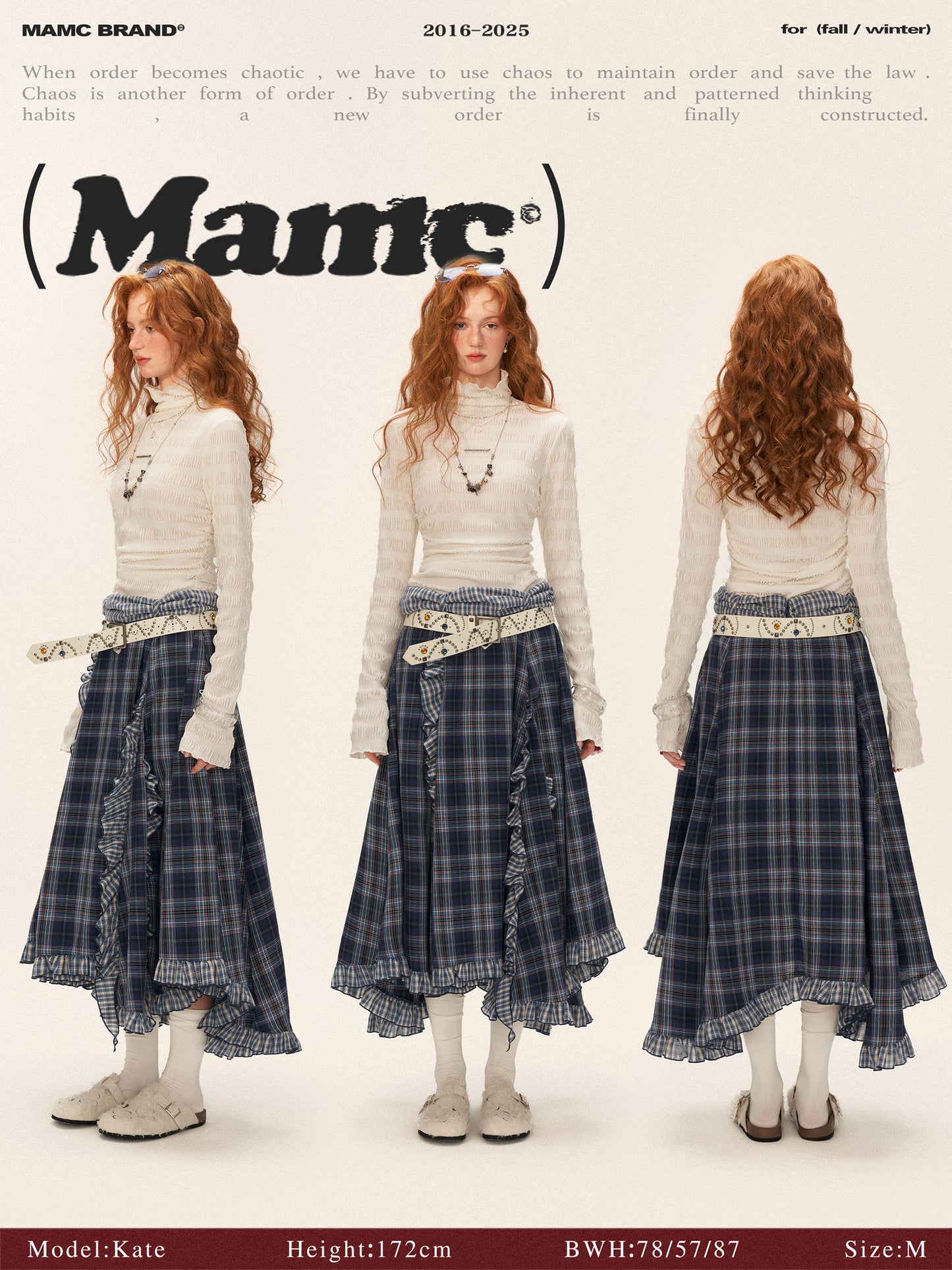 MAMC Textured Striped Turtleneck Top