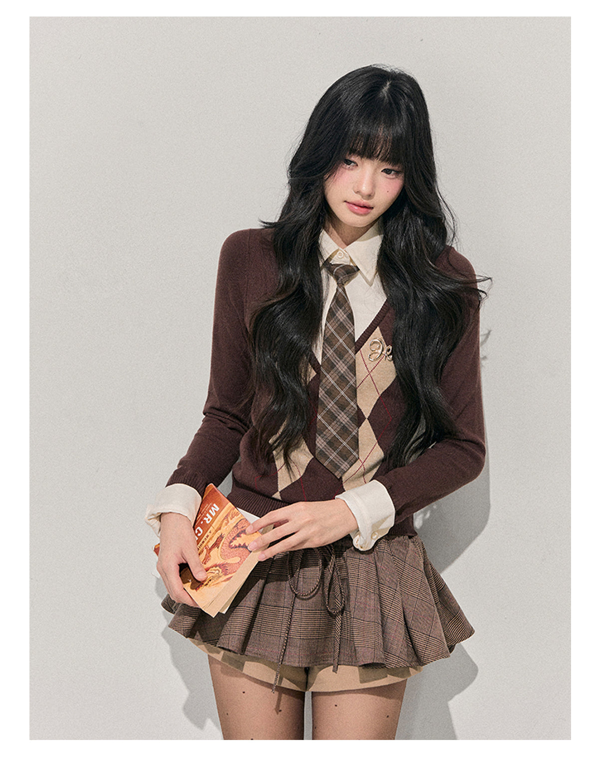 ShaoYeYan Aomalm Phoenix Tree Whispers Fake Two-Layer Diamond Knit Sweater