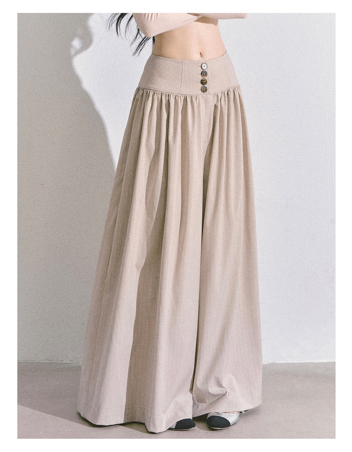 ShaoYeYan Rosa Street Loose Fit Wide-Leg Trousers