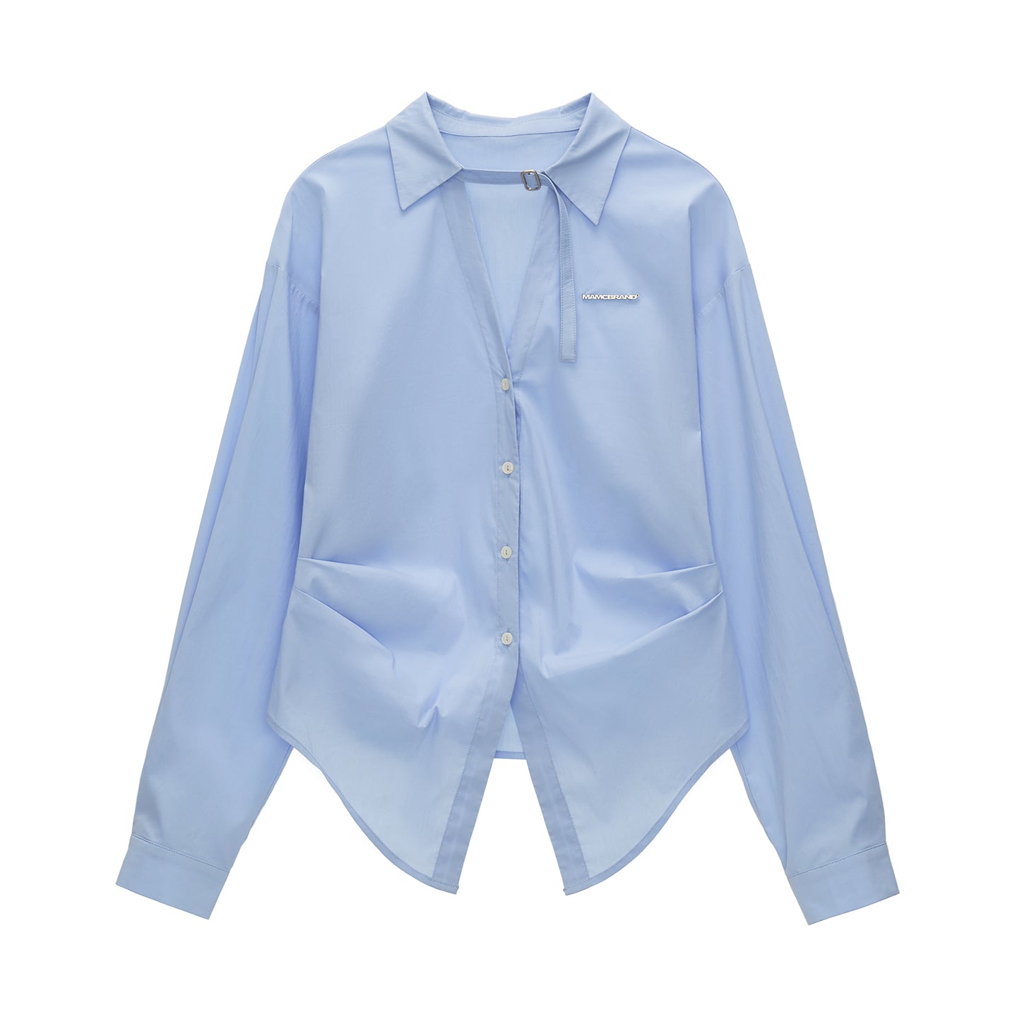 MAMC Pleated Waist Blue Shirt