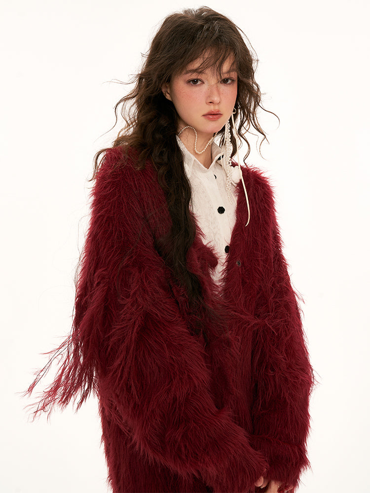 MAMC Fringe-Sleeve Bow Cardigan